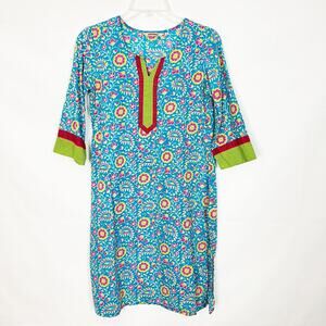 Avaasa Paisley Print Blue Tunic/Dress Size S